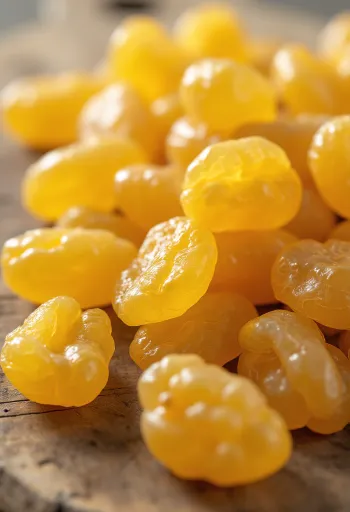 Stafide aurii în bol, cu struguri verzi proaspeți, migdale și miere