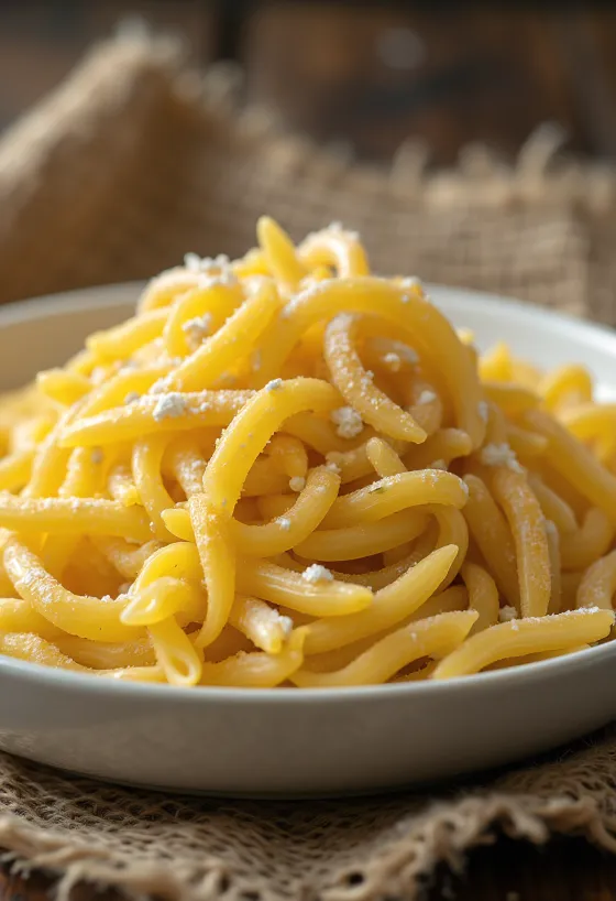 Paste din grâu dur în bol ceramic rustic aranjate pe suprafață de lemn