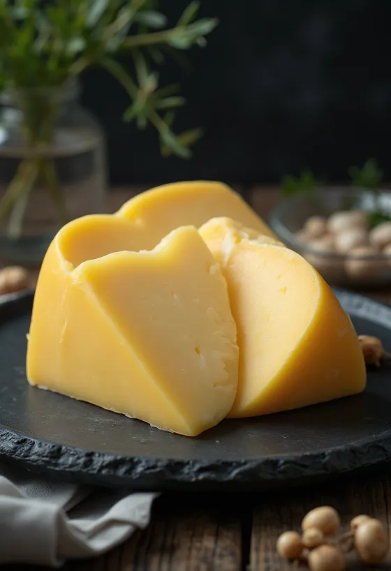 Brânză Edam proaspătă feliată în bol alb