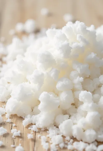 Eritritol cristalin alb în bol și lingură