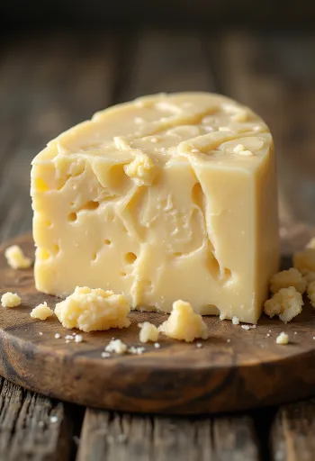 Brânză Cheddar albă tăiată în bol ceramic pe fundal de lemn