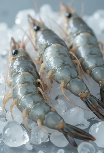 Creveți proaspeți cu usturoi, lămâie și pătrunjel pe tocător de lemn