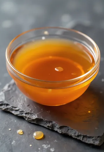 Sos de pește în bol ceramic, alături de file de pește și sare de mare