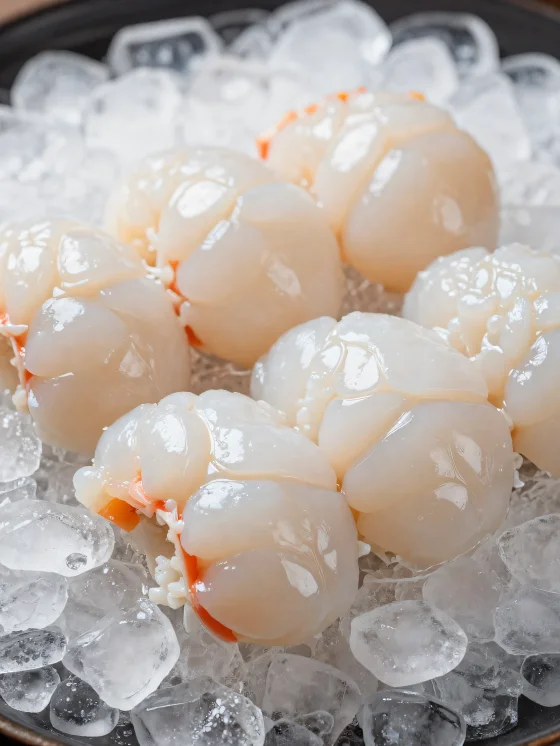 Homar proaspăt pe un tocător rustic de lemn cu lămâie și condimente