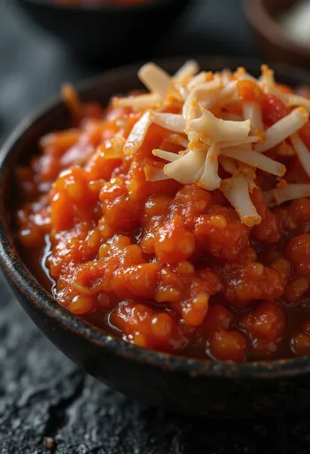 Ingrediente crude pentru bază kimchi pe suprafață de lemn: varză chinezească, gochugaru, usturoi, ghimbir, ceapă verde, pastă de orez, ridiche și morcov