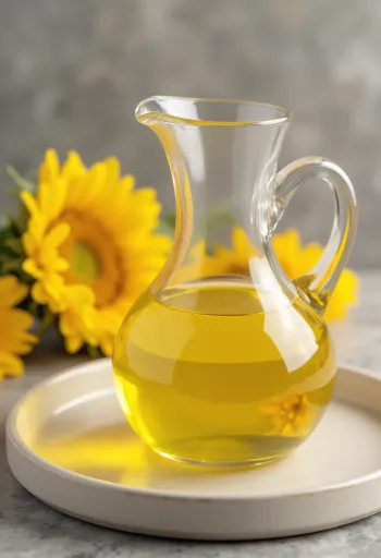 Ulei de floarea-soarelui High Oleic în bol, cu semințe alături
