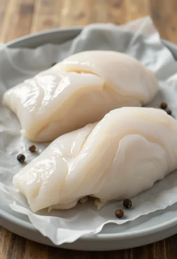 File de cod de Pacific proaspăt pe un tocător