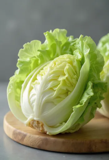 Salată Căpățână de Zahăr proaspătă pe tocător