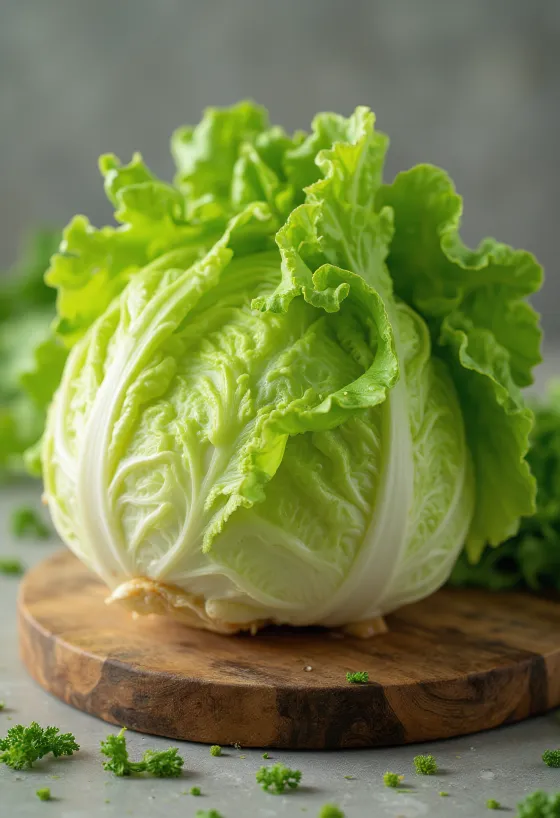 Salată verde proaspătă, cu miezul vizibil