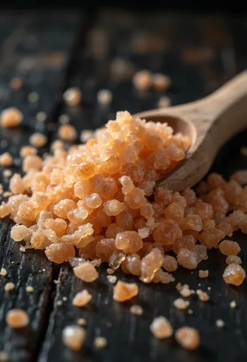 Sare afumată în borcan, cristale brune