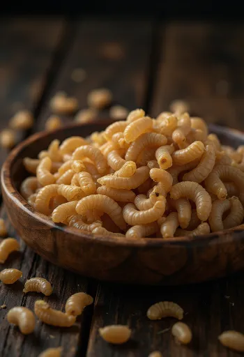 Viermi de făină comestibili preparați, serviți pe o farfurie