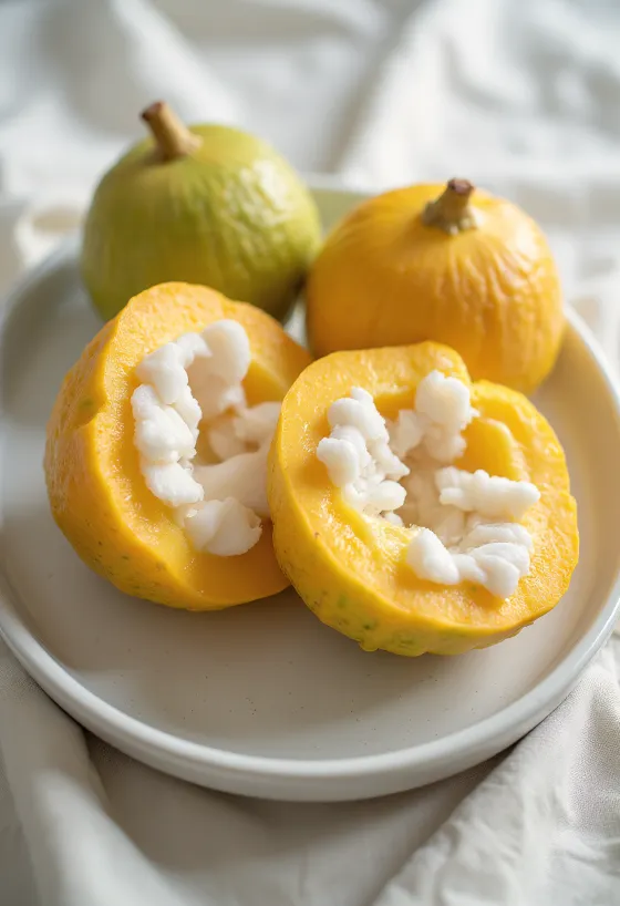 Fruct Santol tăiat felii pe un tocător