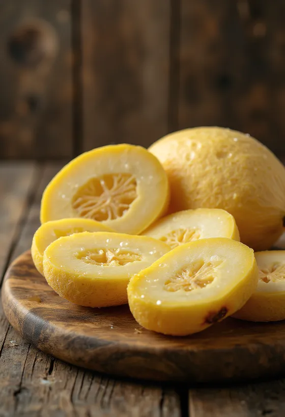 Felii de banane plantain coapte și verzi pe un tocător de lemn
