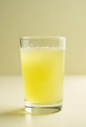 Zer proaspăt în sticlă și farfurie pe o suprafață de lemn deschis, în lumină naturală