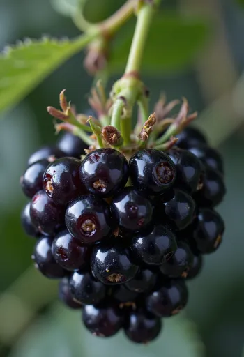 Mure proaspete în bol și pe masă de lemn, cu dulceață de casă