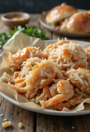 Carne proaspătă de crab brun pe gheață, servită cu lămâie și pătrunjel