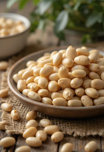 Semințe de Tarwi (Lupin) uscate, textură naturală