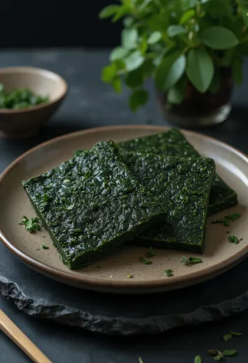 Foi de alge Nori uscate, verde închis, textură de hârtie