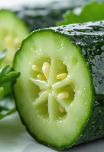 Felii de castravete proaspăt și castraveți întregi pe o suprafață rustică