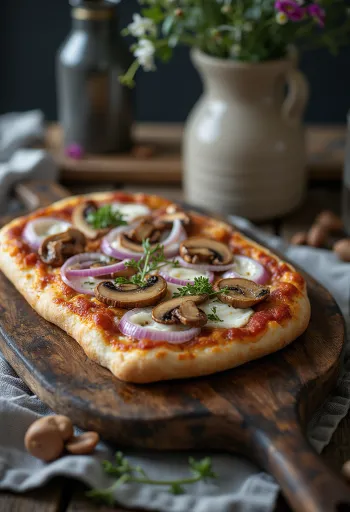 Pizza Finlandese cu carne de ren, smântână și ceapă roșie