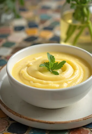 Sos de lămâie Avgolemono servit cu pește și legume