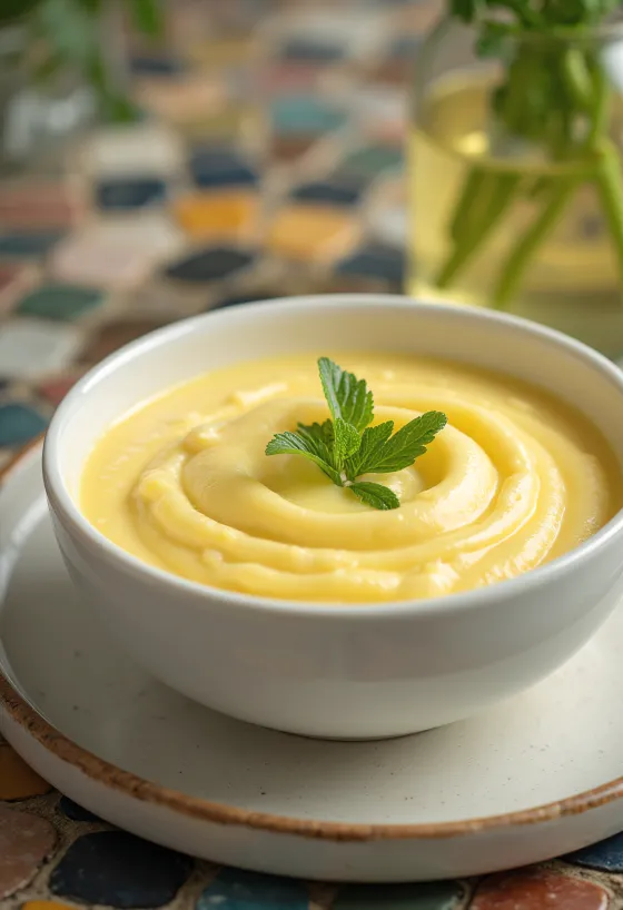 Sos de lămâie Avgolemono servit cu pește și legume