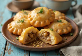 Kachori servit cu umplutură de fasole mung