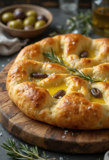 Pizza Focaccia cu sare și ulei de măsline din Liguria