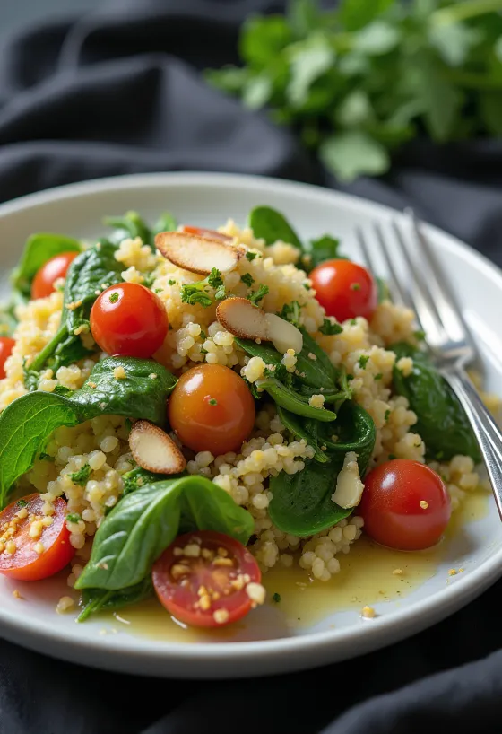 Salată de quinoa cu lime și spanac