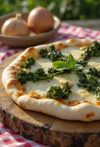 Pizza al Cavolo Nero cu varză kale și brânză