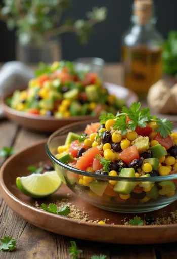 Salată mexicană vegană cu fasole neagră și avocado