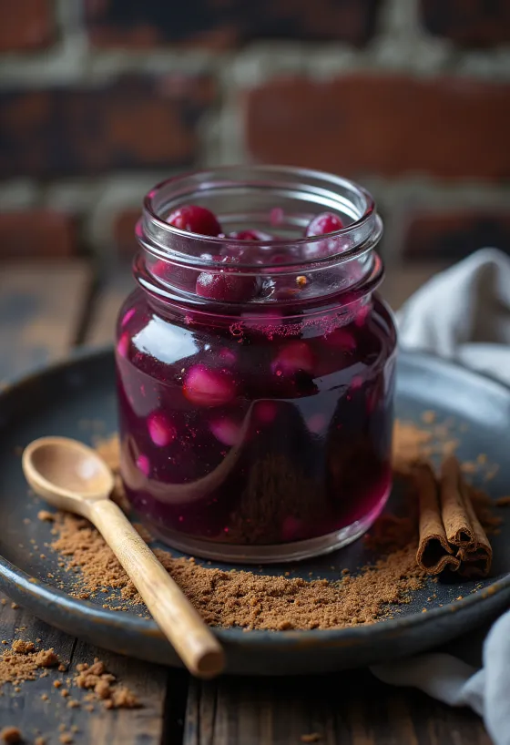 Sos de prune cu scorțișoară și ghimbir servit cald