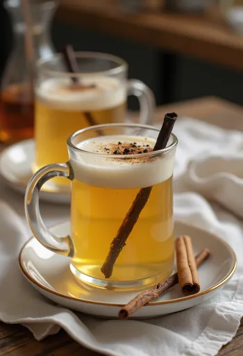 Cidru cu miere și vanilie servit în pahar