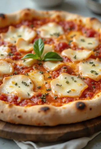 Pizza al Grana Padano cu brânză și busuioc