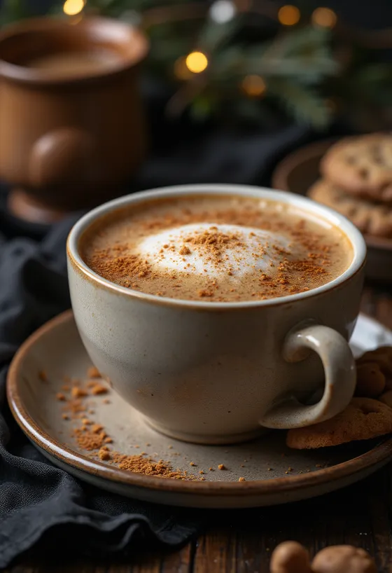 Latte cu turtă dulce servit proaspăt