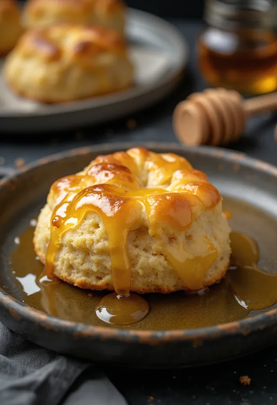 Scones cu miere, prăjituri aurii cu crustă crocantă