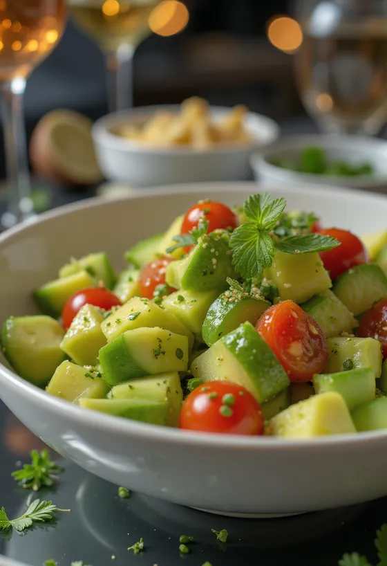 Salată de avocado cu lime și legume proaspete