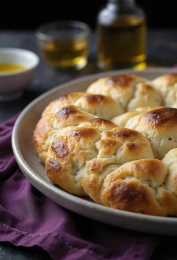 Focaccia cu făină de cartofi servită