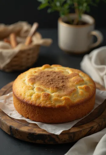 Tort cu scorțișoară servit