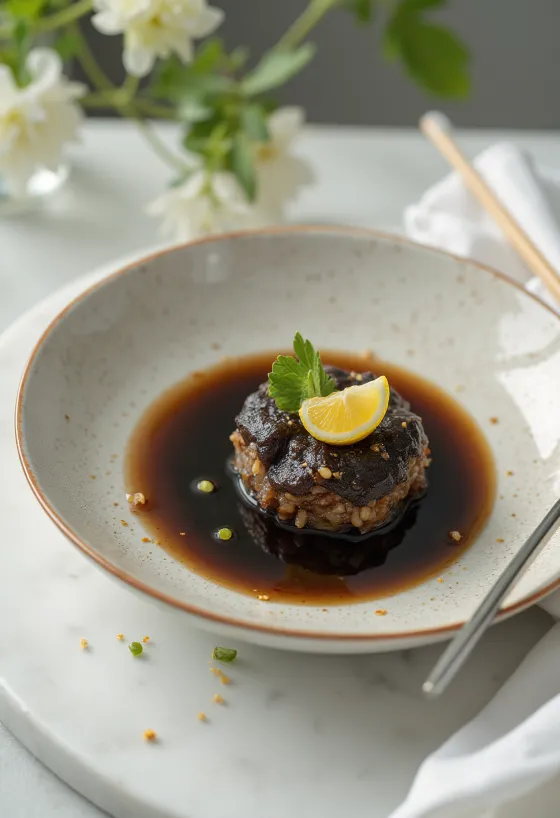 Sos Ponzu servit lângă sashimi