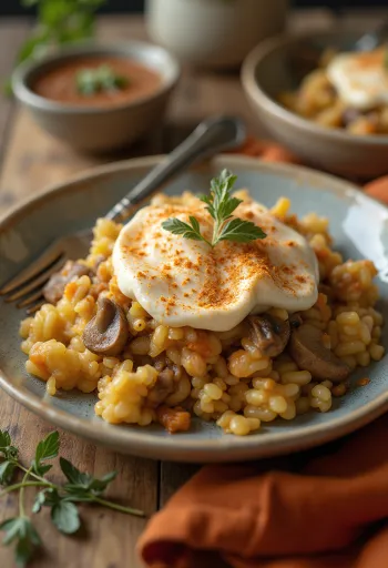 Varză creață stratificată cu legume vegană servită