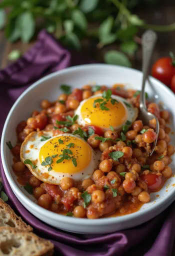 Musaca de vinete cu năut vegană servită