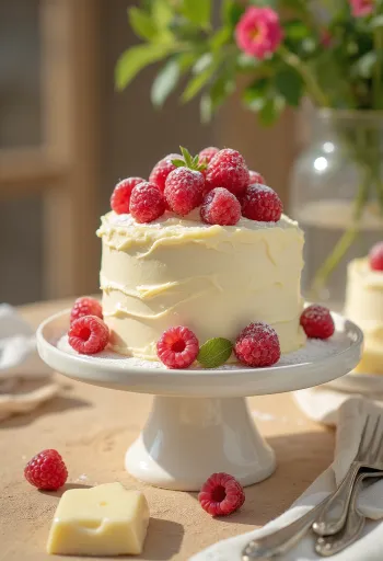 Tort cu ciocolată albă servit