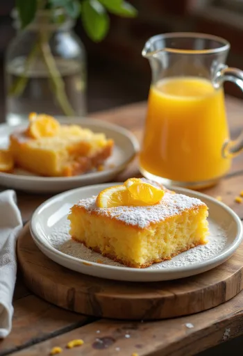 Prăjitură cu miere și portocale servită