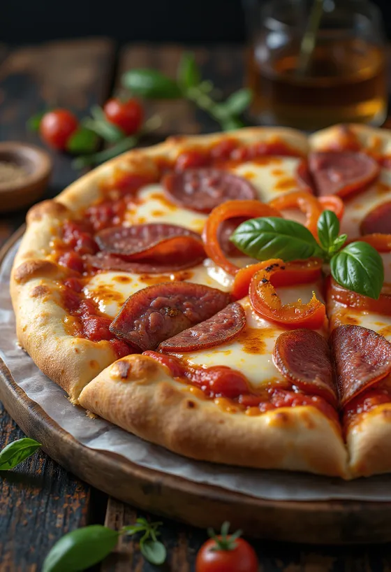 Pizza alla Campagnola cu salam și legume