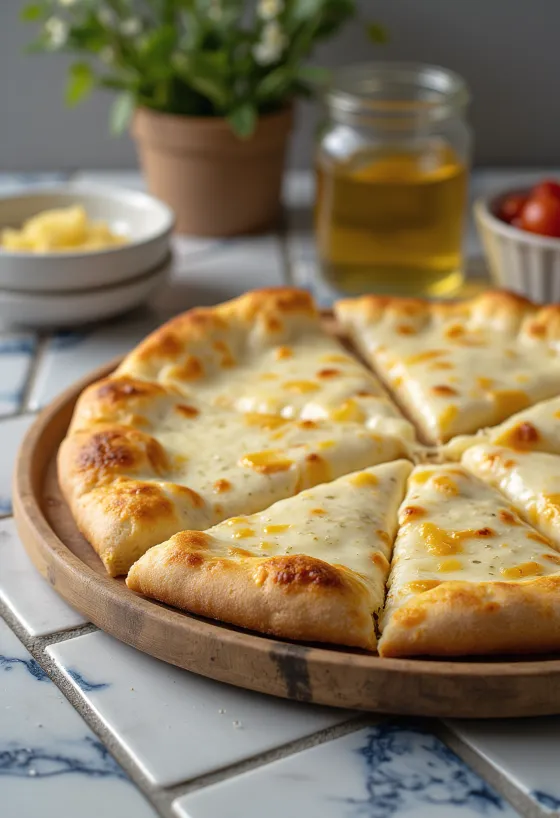 Pizza alla Crema cu brânză cremoasă și busuioc