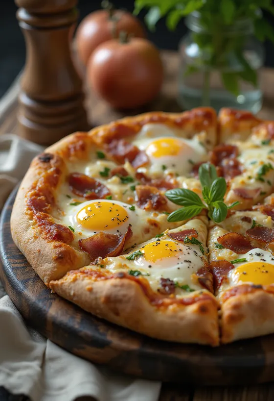 Pizza Rustica Abruzzese cu bacon, ouă și brânză pecorino