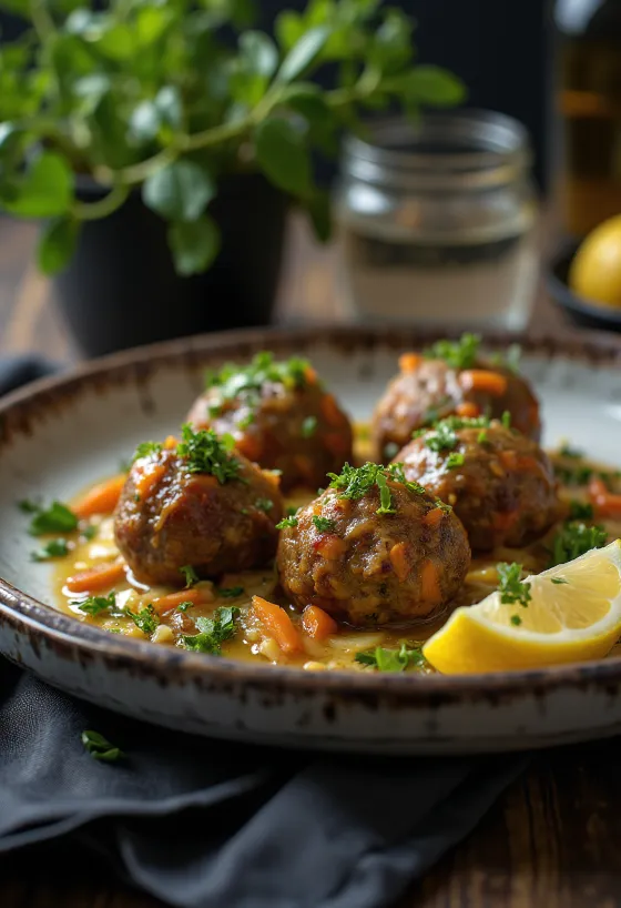 Kofta de legume cu carne, prăjită și servită proaspăt