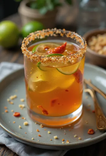 Sos picant de lime cu tequila servit