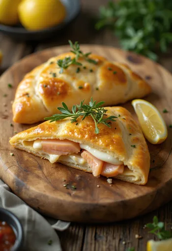 Calzone cu păstrăv proaspăt copt